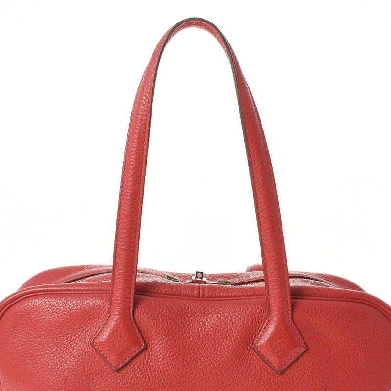 HERMES Hermes Victoria 35 Rouge Kazak Paladium Bracket □ Q -engraved (around 2013) Unisex Toryon Lemance Handbag B Rank Used Ginzo