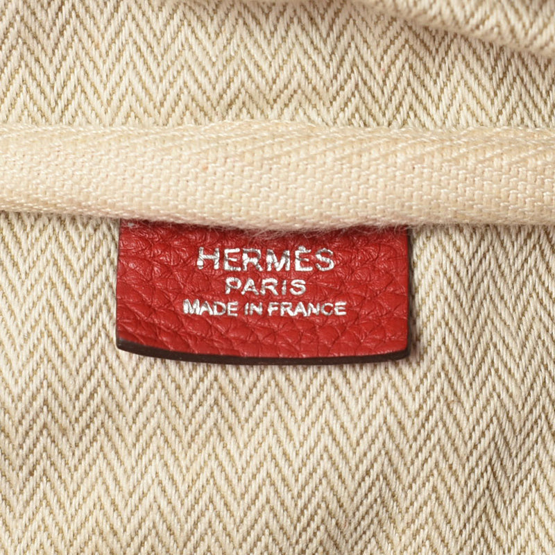 HERMES エルメス ヴィクトリア35 ルージュカザック パラジウム金具 □Q刻印(2013年頃) ユニセックス トリヨンクレマンス ハンドバッグ Bランク 中古 銀蔵