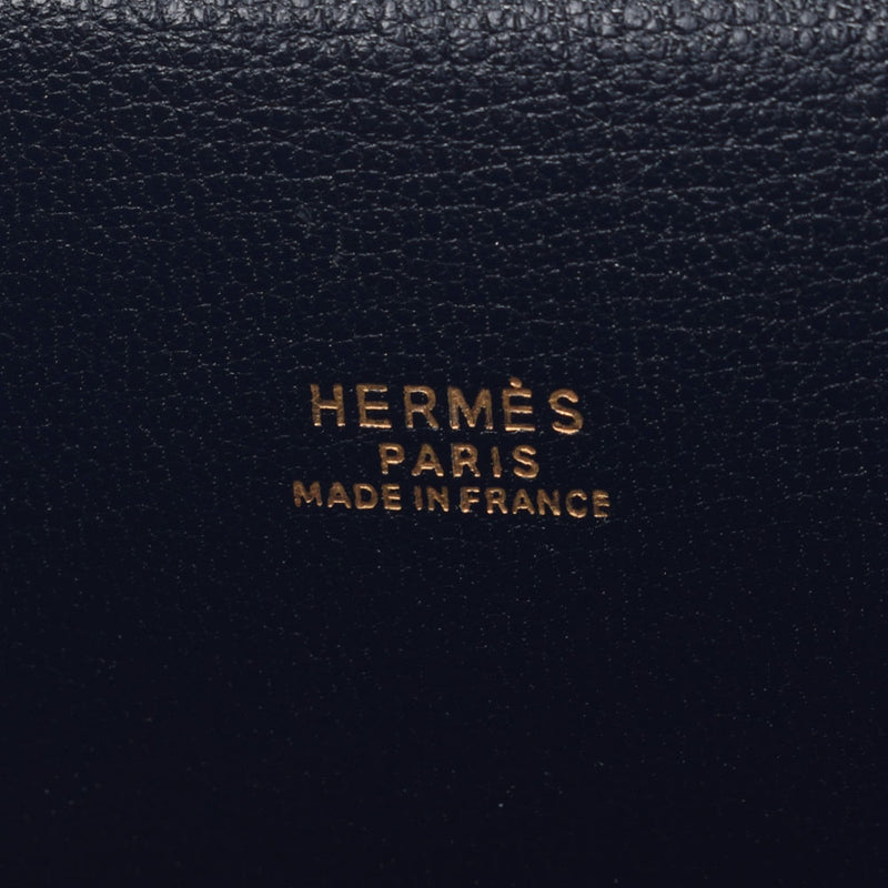 HERMES Hermes President Black/Green/Tea Gold Bracket Men's Voga River Handbag A Rank Used Ginzo