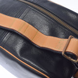 HERMES Hermes Victoria Black Gold Bracket ○ H -engraved (around 1978) Unisex Fealer Shoulder Bag AB Rank Used Ginzo