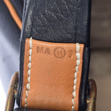 HERMES Hermes Victoria Black Gold Bracket ○ H -engraved (around 1978) Unisex Fealer Shoulder Bag AB Rank Used Ginzo
