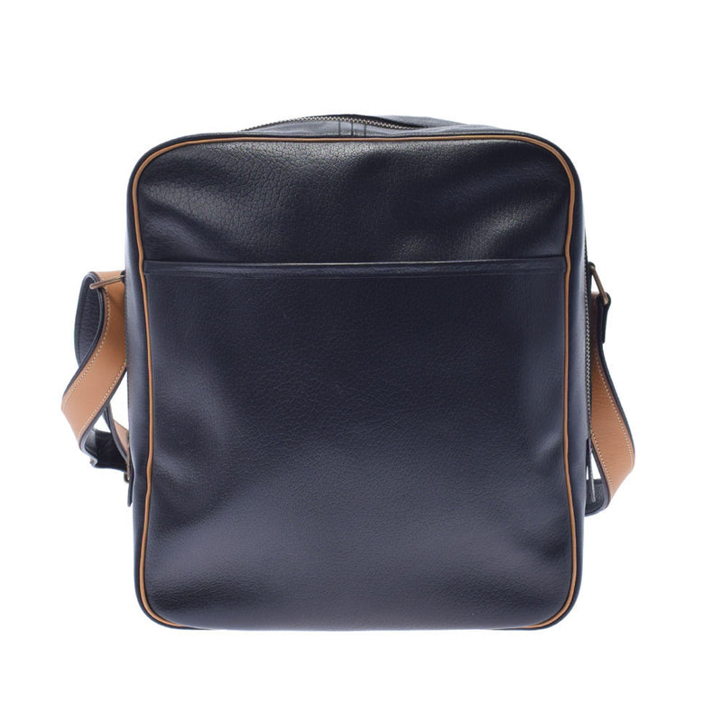 HERMES Hermes Victoria Black Gold Bracket ○ H -engraved (around 1978) Unisex Fealer Shoulder Bag AB Rank Used Ginzo