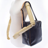 HERMES Hermes Victoria Black Gold Bracket ○ H -engraved (around 1978) Unisex Fealer Shoulder Bag AB Rank Used Ginzo