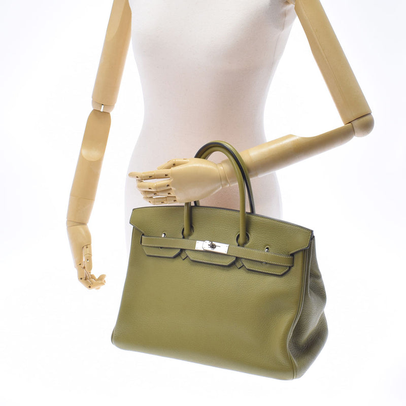 HERMES Hermes Birkin 35 Annis Green Paladium Bracket □ J engraved (around 2006) Unisex Toryon Lemance Handbag A Rank used Ginzo