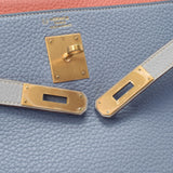 HERMES Hermes Hermes Kelly 32 Inner sewing Blue Rin/Crevet/Pearl Gray Gold Bracket □ Q -engraved (around 2013) Ladies Toryon Lemance Handbag A Rank Used Ginzo