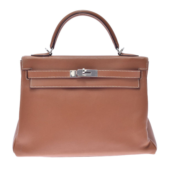 HERMES HERMES HERMES KELLY 32内部缝制金钯金属□J雕刻（2006年左右）女士Swift Handbag A RAKS二手Ginzo