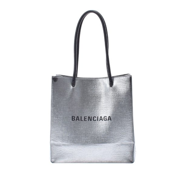 BALENCIAGA Balenciaga Shopping Tote XXS 2WAY Bag Silver 597858 Ladies Curf Handbag B Rank Used Ginzo