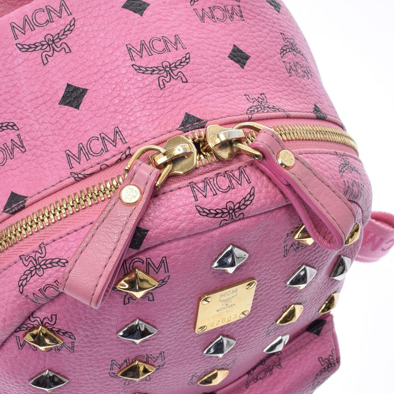 MCM MCM Backpack Studs Pink Unisex Curf Backpack Daypack B Rank Used Ginzo