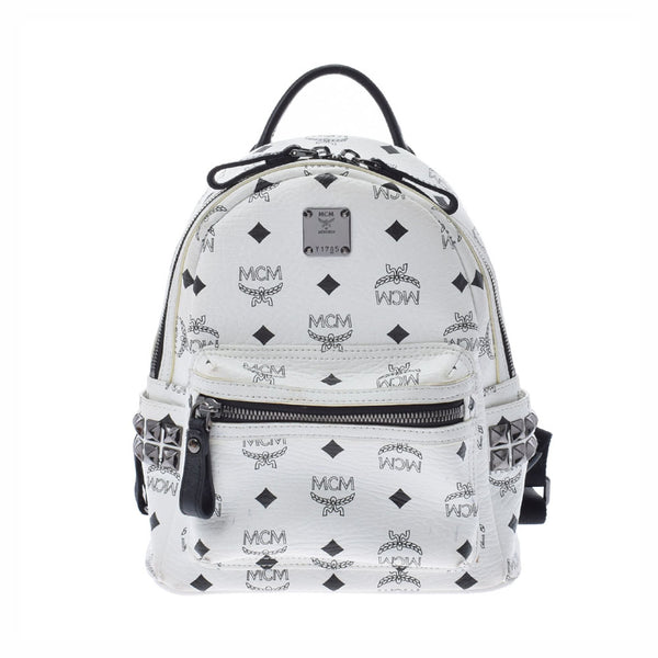 MCM MCM Backpack Mini Studs White Ladies Curf Backpack Daypack B Rank Used Ginzo