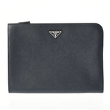 PRADA Prada second Bag Navy Unisex Safiano Clutch Bag A Rank used Ginzo