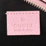 Gucci Gucci Gucci GG迷幻圆形粉红色/黑色银支603938女士PVC小牛肩袋未使用的Ginzo