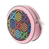 GUCCI グッチ GGサイケデリック ラウンド ピンク/黒 シルバー金具 603938 レディース PVC カーフ ショルダーバッグ 未使用 銀蔵
