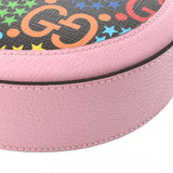 GUCCI グッチ GGサイケデリック ラウンド ピンク/黒 シルバー金具 603938 レディース PVC カーフ ショルダーバッグ 未使用 銀蔵