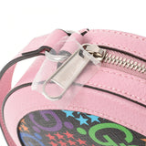 GUCCI グッチ GGサイケデリック ラウンド ピンク/黒 シルバー金具 603938 レディース PVC カーフ ショルダーバッグ 未使用 銀蔵