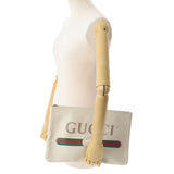 gucci gucci印刷白色500984男女通用的离合器袋ab rank used ginzo