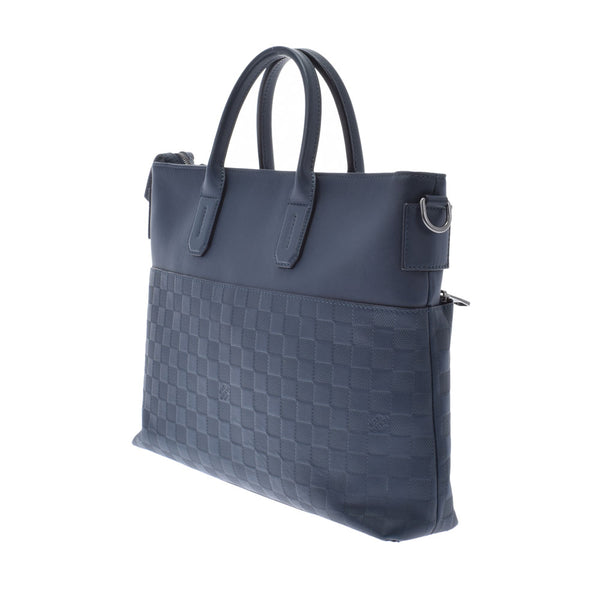 LOUIS VUITTON Louis Vuitton Damier Anfini 7DW Business Bag 2way Cosmos N41567 Men's Leather Shoulder Bag AB Rank Used Ginzo