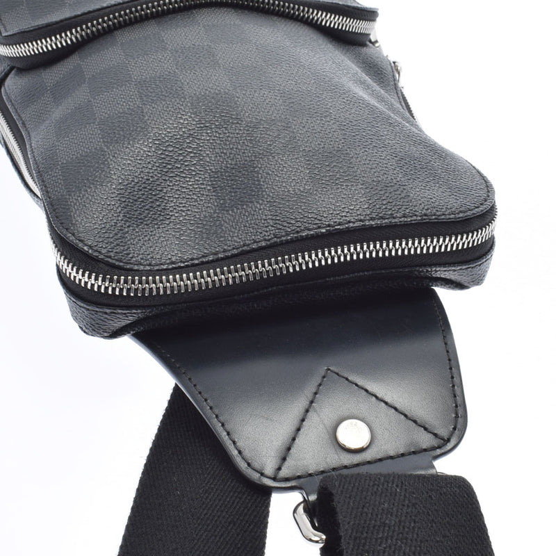 LOUIS VUITTON Louis Vuitton Damier Graphit Avenue Ring Bag Black N41719 Men's Damier Graphit Canvas Leather Body Bag AB Rank Used Ginzo