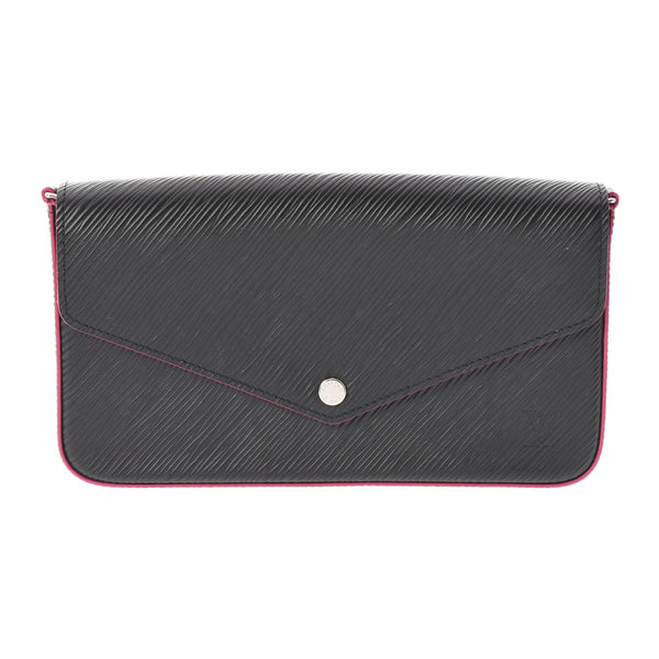 LOUIS VUITTON Louis Vuitton Epochet Felici Noir/Hot Pink M64579 Ladies Epi Leather Chain Wallet A Rank Used Ginzo