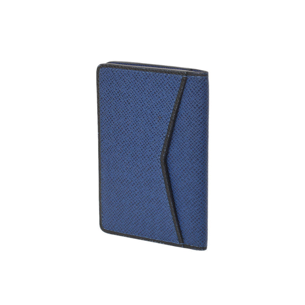 LOUIS VUITTON Louis Vuitton Taiga Organa Izadu Posh Pass Case Cobalt M30551 Unisex Leather Card Case AB Rank Used Ginzo