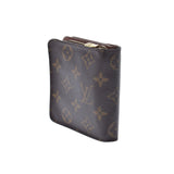 LOUIS VUITTON ルイヴィトン モノグラム コンパクトジップ  ブラウン M61667 ユニセックス モノグラムキャンバス 二つ折り財布 Bランク 中古 銀蔵