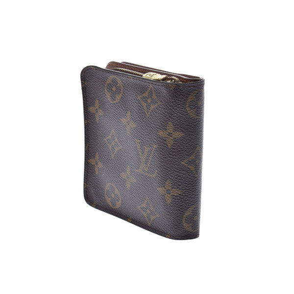 LOUIS VUITTON Louis Vuitton Monogram Compact Zip Brown M61667 Unisex Monogram Canvas Bi -Fold Wallet B Rank Used Ginzo