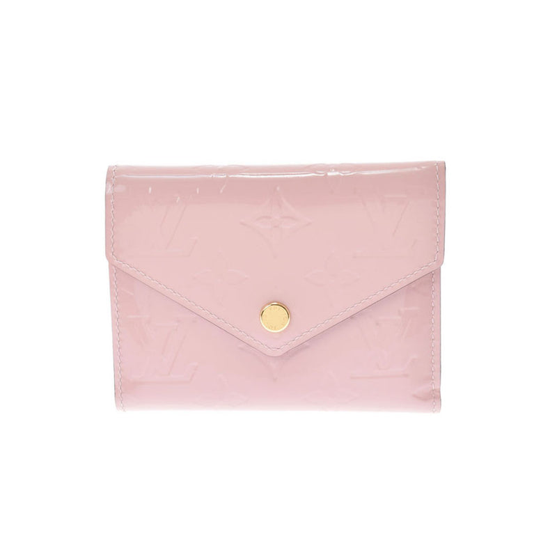 LOUIS VUITTON Louis Vuitton Verni Portofoyille Victorine Rose Ballerine M62428 Unisex Monogram Verni Square Wallet AB Rank Used Ginzo