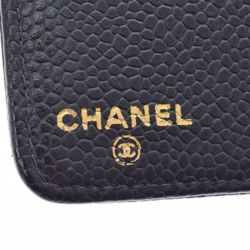 CHANEL Chanel Coco Mark Black Gold Bracket Unisex Cabia Skin Notebook Cover A Rank used Ginzo