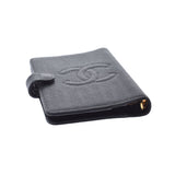 CHANEL Chanel Coco Mark Black Gold Bracket Unisex Cabia Skin Notebook Cover A Rank used Ginzo