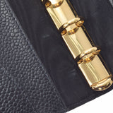CHANEL Chanel Coco Mark Black Gold Bracket Unisex Cabia Skin Notebook Cover A Rank used Ginzo