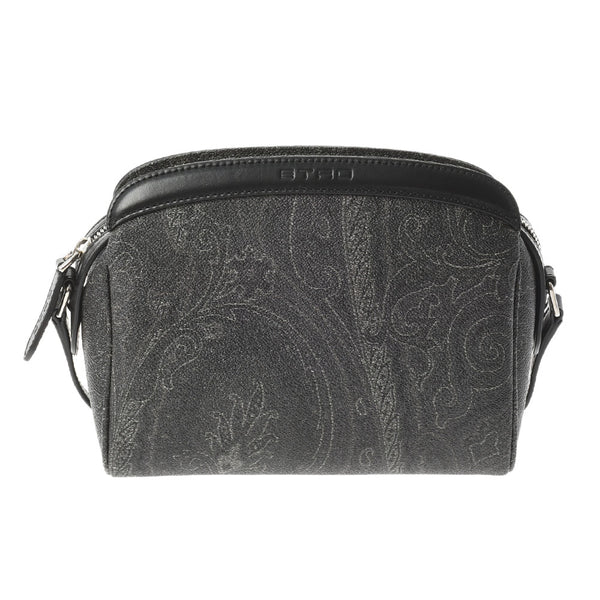 [Mother's Day 50,000 or less] Ginzo Used ETRO Etrapay's Pattern OH810 Black PVC Shoulder Bag