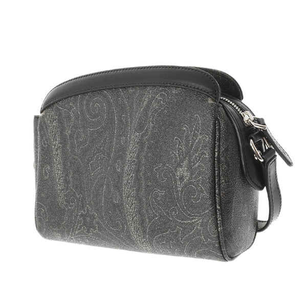 [Mother's Day 50,000 or less] Ginzo Used ETRO Etrapay's Pattern OH810 Black PVC Shoulder Bag