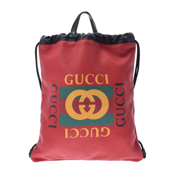Gucci Gucci滚动背包徽标印刷红色516639男孩弯曲背包daypack a级使用ginzo