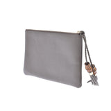 GUCCI グッチ バンブー タッセル アウトレット グレー 449652 ユニセックス カーフ クラッチバッグ Aランク 中古 銀蔵