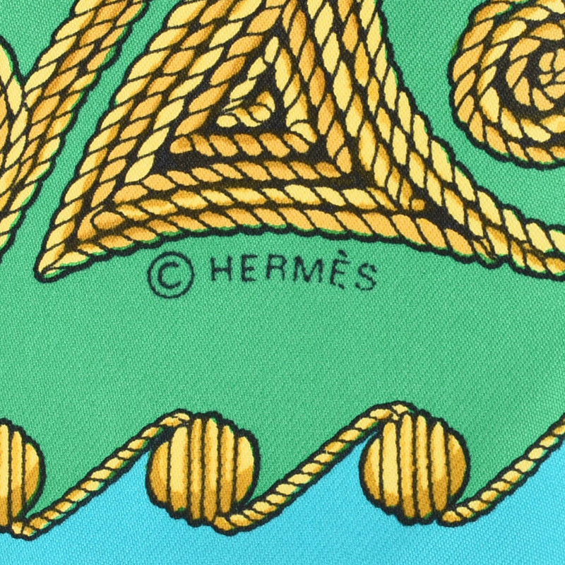 HERMES エルメス カレ90 アラベスク グリーン レディース シルク100％ スカーフ Aランク 中古 銀蔵