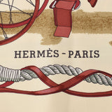 HERMES エルメス カレ90 BATEAU A VAPEUR DE JOUFFROY DABBANS 1784 / 蒸気船 白/黒 レディース シルク100％ スカーフ Bランク 中古 銀蔵