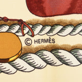 HERMES エルメス カレ90 BATEAU A VAPEUR DE JOUFFROY DABBANS 1784 / 蒸気船 白/黒 レディース シルク100％ スカーフ Bランク 中古 銀蔵