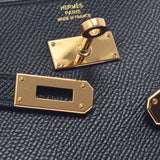 HERMES HERMES HERMES KELLY WALLET BLACK GOLD BRACKET D雕刻（2019年左右）女士Epson Long Wallet A等级使用Ginzo