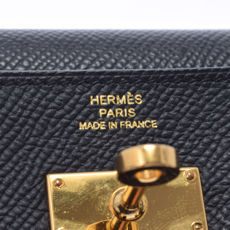 HERMES エルメス ケリー ウォレット  黒 ゴールド金具 D刻印(2019年頃) レディース エプソン 長財布 Aランク 中古 銀蔵