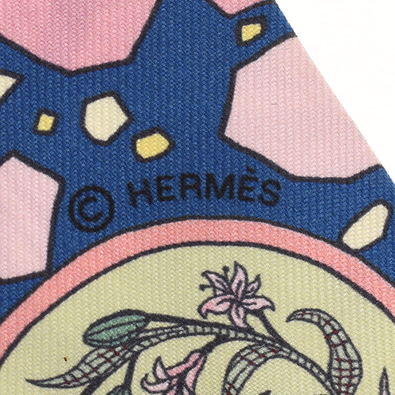 HERMES エルメス ツイリー 新タグ 青 ピンク レディース シルク100％ スカーフ Aランク 中古 銀蔵