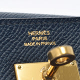 HERMES Hermes Hermes Kelly Wallet Navy Gold Bracket □ P engraved (around 2012) Unisex Vo Epson Long Wallet AB Rank Used Ginzo