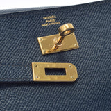 HERMES Hermes Hermes Kelly Wallet Navy Gold Bracket □ P engraved (around 2012) Unisex Vo Epson Long Wallet AB Rank Used Ginzo