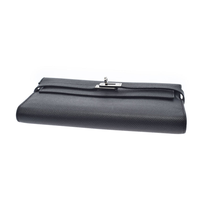 HERMES Hermes Kelly Wallet Black Paladium Bracket T (around 2015) Unisex Vo Epson Long Wallet B Rank Used Ginzo