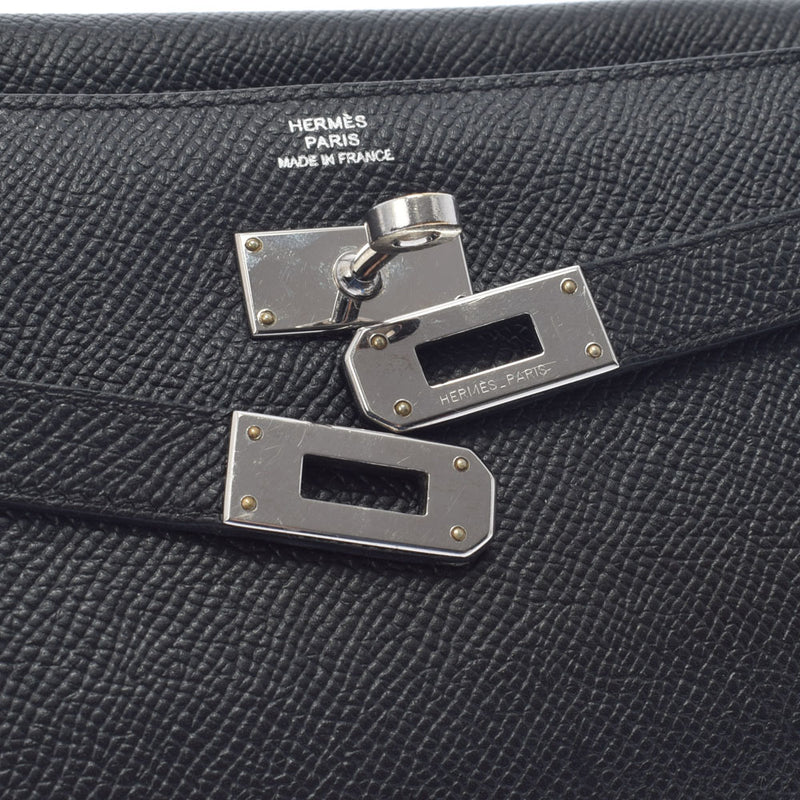 HERMES Hermes Kelly Wallet Black Paladium Bracket T (around 2015) Unisex Vo Epson Long Wallet B Rank Used Ginzo