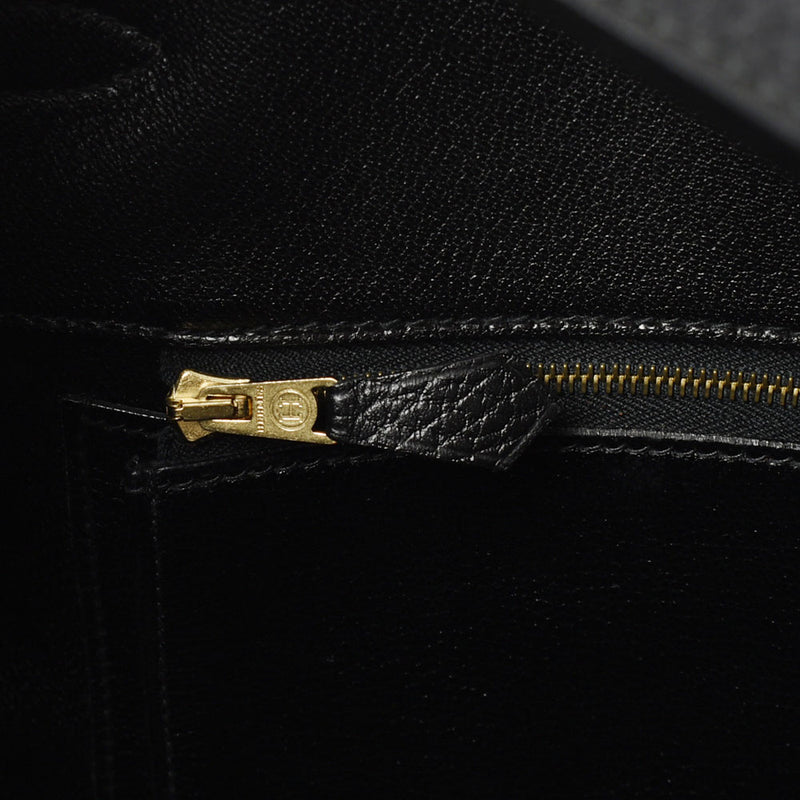 HERMES Hermes Birkin 40 Black Gold Bracket ○ X engraved (around 1994) Unisex Aldenne Handbag A Rank used Ginzo