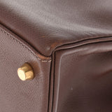HERMES Hermes Kelly 32 Inner sewing 2WAY dark brown gold metal fittings □ B engraved (around 1998) Ladies Kushbell Handbag AB Rank Used Ginzo