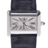 Cartier Cartier Tank Divan Mini W6300255 Ladies SS/Leather Watch Quartz White Dial A Rank Used Ginzo