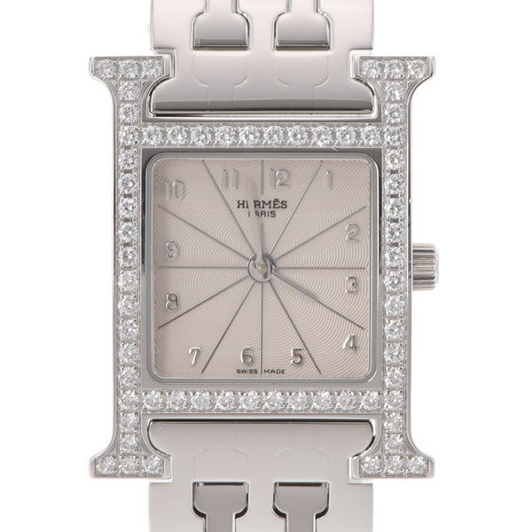 爱马仕爱马仕（Hermes H）观看lambusis bezel diamond hh1.230女士SS观看石英白色表盘