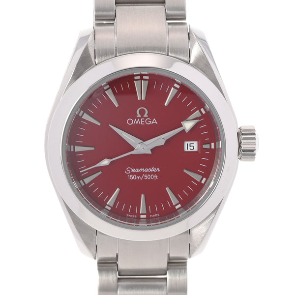 OMEGA Omega Sea Master Aqua Terra 2577.60 Ladies SS Watch Quartz Red Dial A Rank used Ginzo