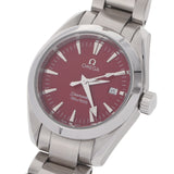 Omega Omega Sea Master Aqua Terra 2577.60女士SS Watch Quartz Red Dial A等级使用Ginzo