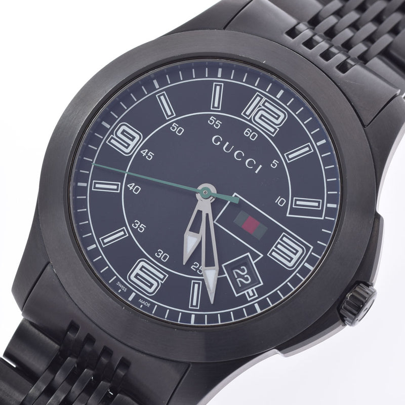 Gucci Gucci G时机YA126202男士SS Watch Quartz Black Dis A Rank二手Ginzo